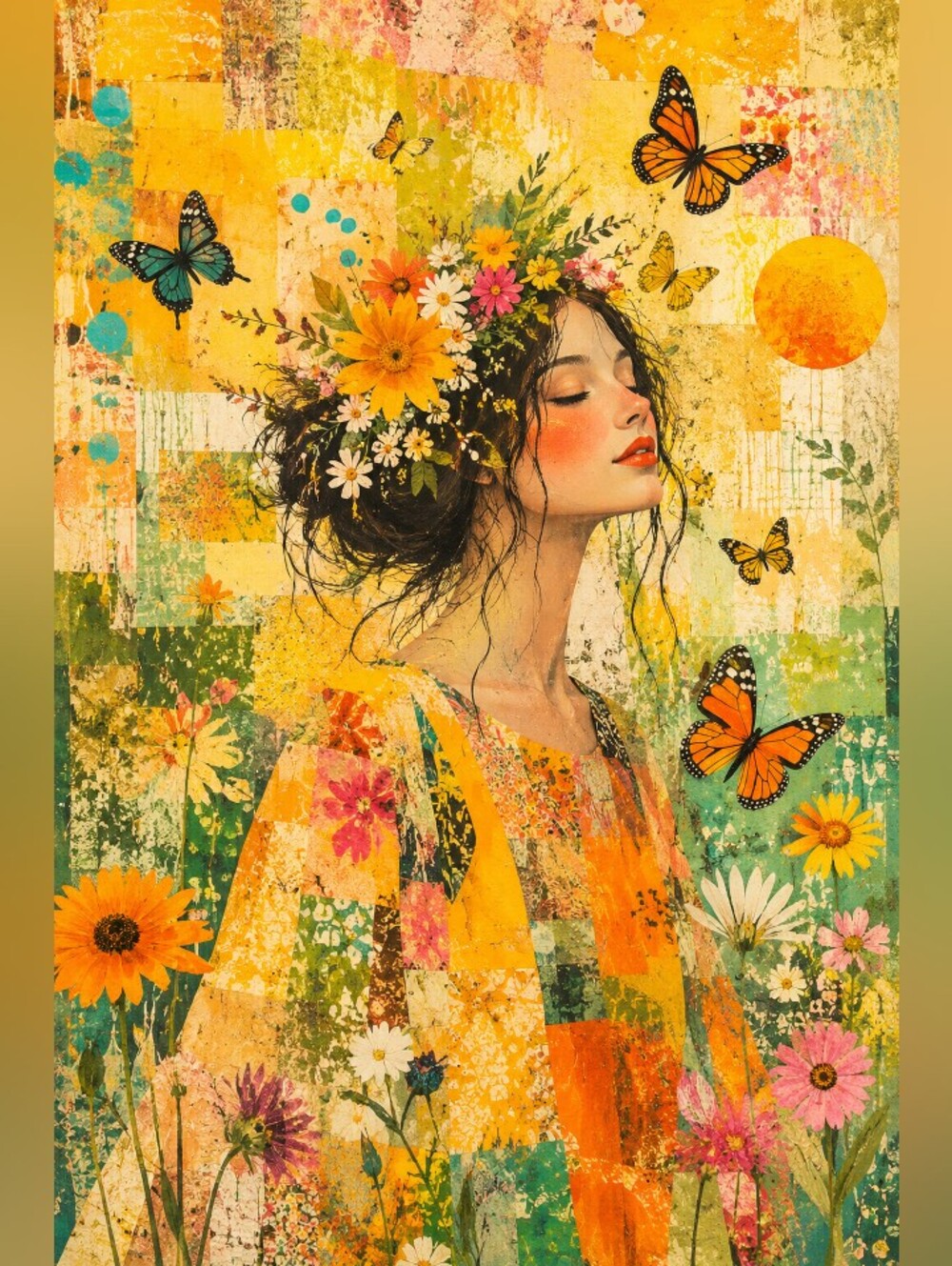 12pc=beautiful Woman With Flowers Prints SPECIAL